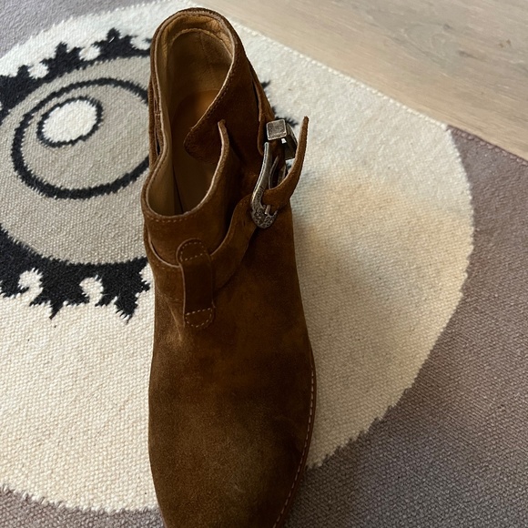 Agnes B Western Ankle Boots Brown Suede Size 38 NWB - Picture 6 of 7